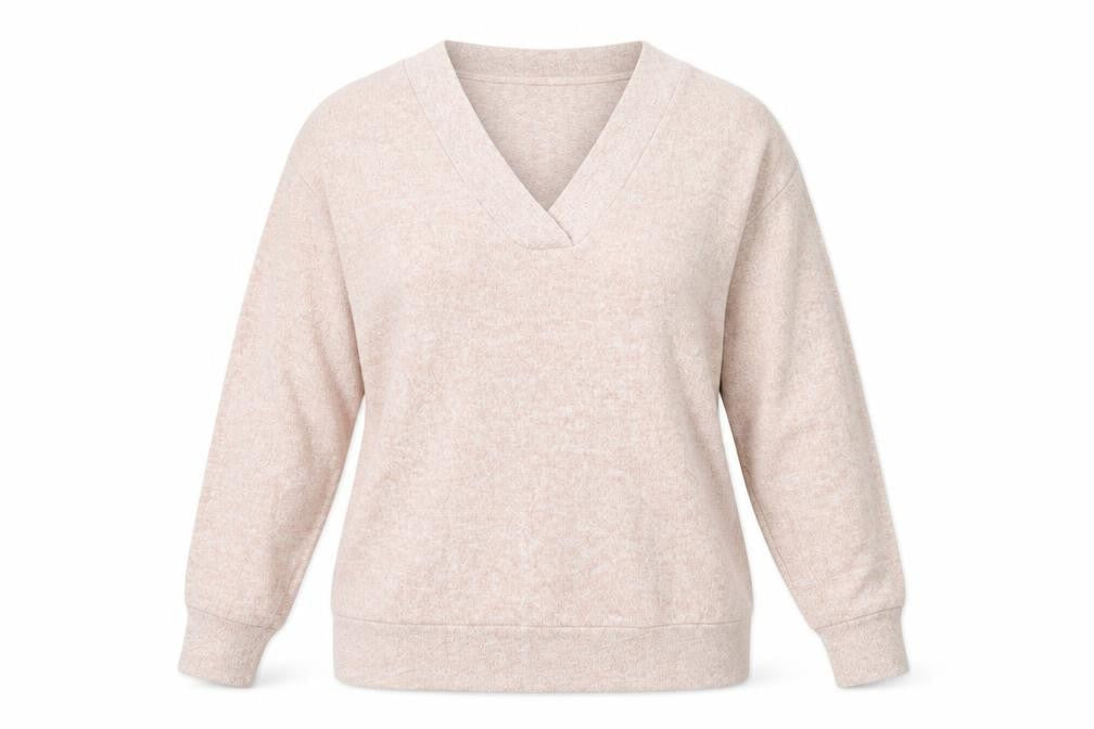 H&M Womens Pink V-Neck  Viscose Pullover Jumper Size M