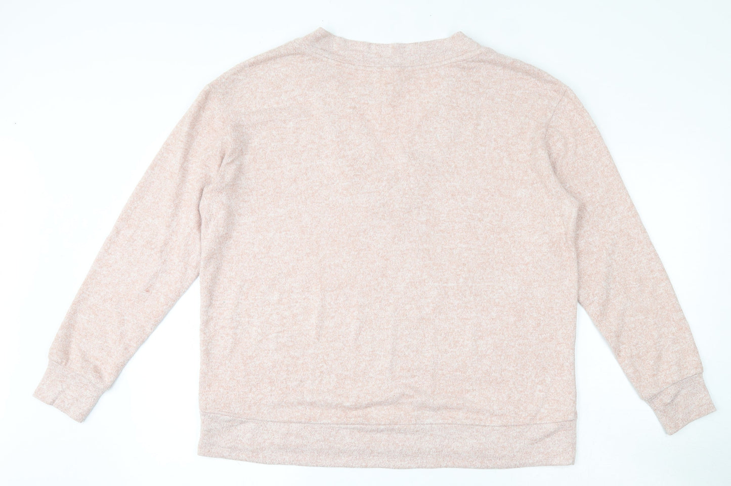 H&M Womens Pink V-Neck  Viscose Pullover Jumper Size M