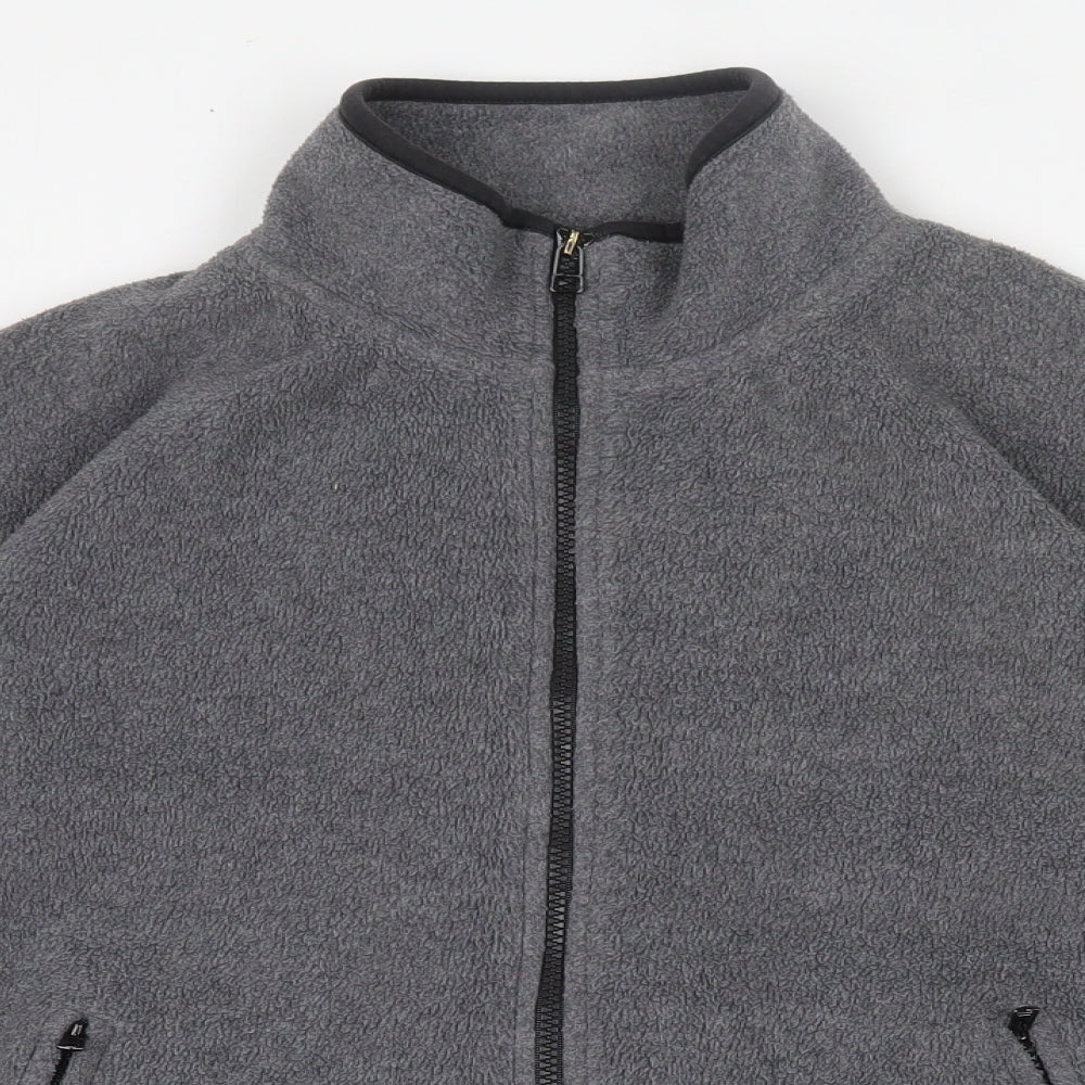 George Mens Grey  Polyester Full Zip Sweatshirt Size XS