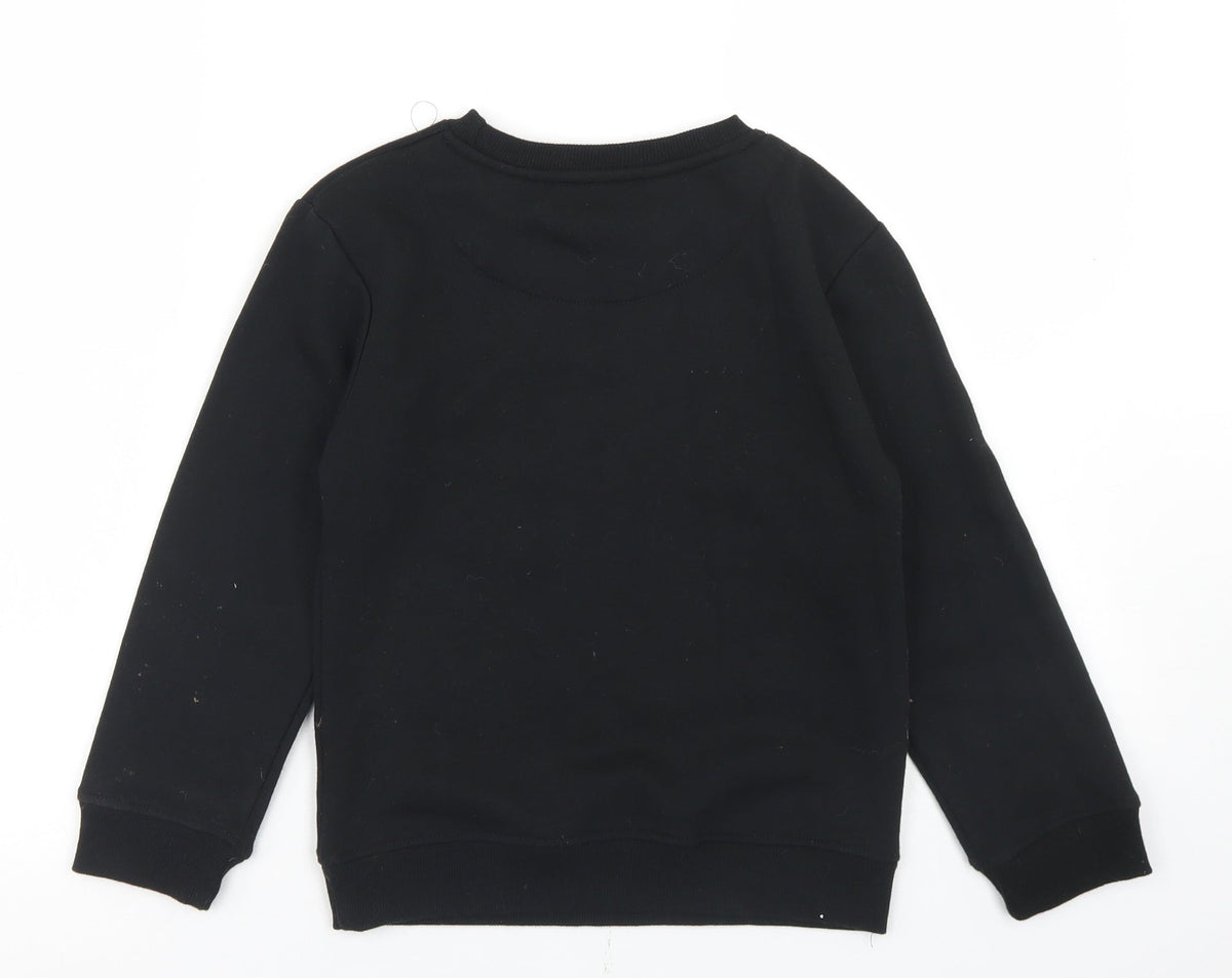 Rebel Boys Black  Polyester Pullover Sweatshirt Size 8-9 Years   - Team Player