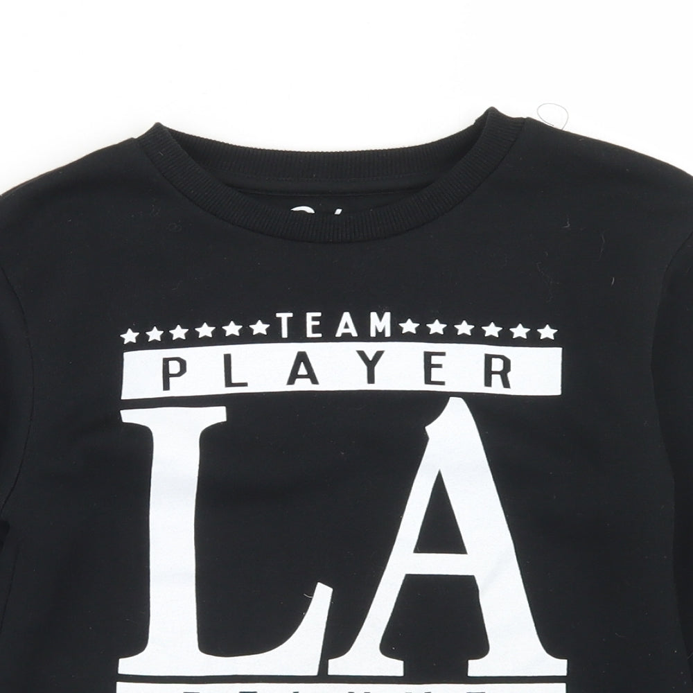 Rebel Boys Black  Polyester Pullover Sweatshirt Size 8-9 Years   - Team Player