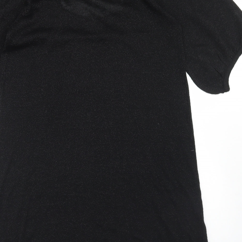 Nouveau Luxe Womens Black Scoop Neck  Viscose Tunic Jumper Size 12