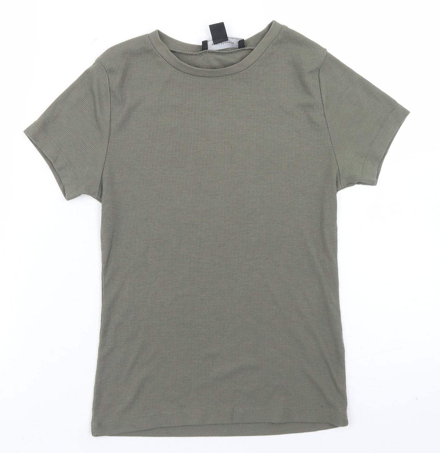 Atmosphere Womens Green  Polyester Cropped T-Shirt Size 8 Round Neck