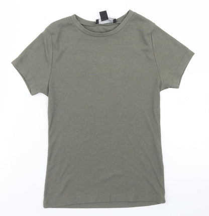 Preloved Atmosphere Womens Green  Polyester Cropped T-Shirt Size 8 Round Neck - Front