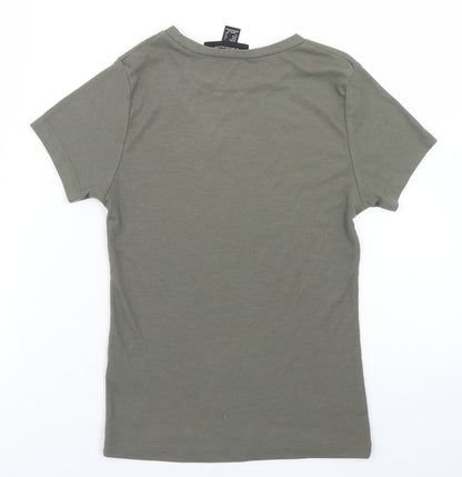 Preloved Atmosphere Womens Green  Polyester Cropped T-Shirt Size 8 Round Neck - Back