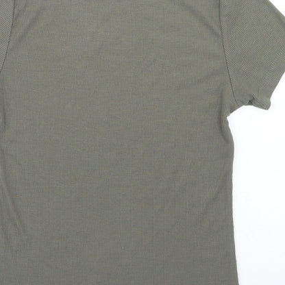 Preloved Atmosphere Womens Green  Polyester Cropped T-Shirt Size 8 Round Neck - Label