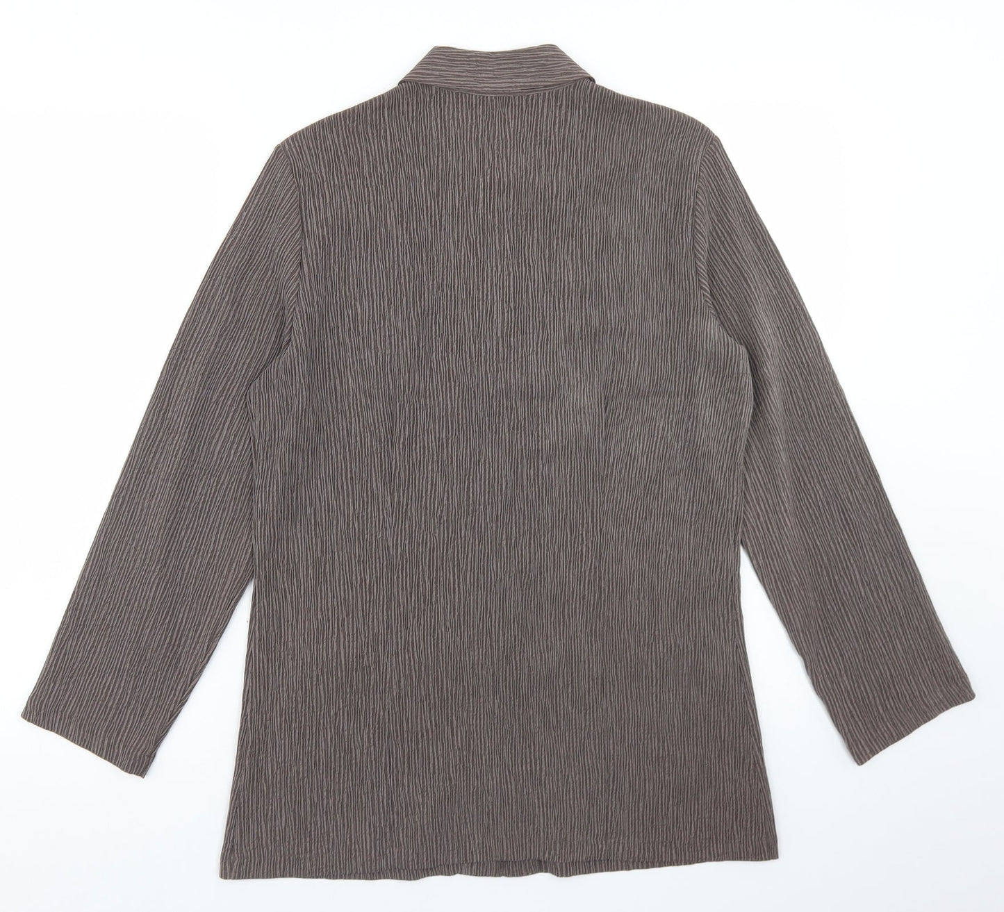 Marks and Spencer Womens Brown  Polyester Basic Button-Up Size 10 Collared