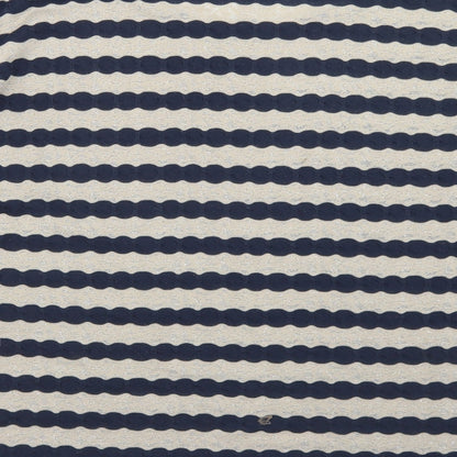 Oasis Womens Beige Striped Polyester Basic T-Shirt Size M Round Neck