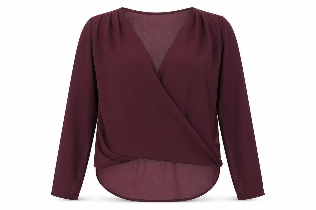New Look Womens Purple  Polyester Basic Blouse Size 8 V-Neck