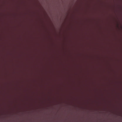 New Look Womens Purple  Polyester Basic Blouse Size 8 V-Neck