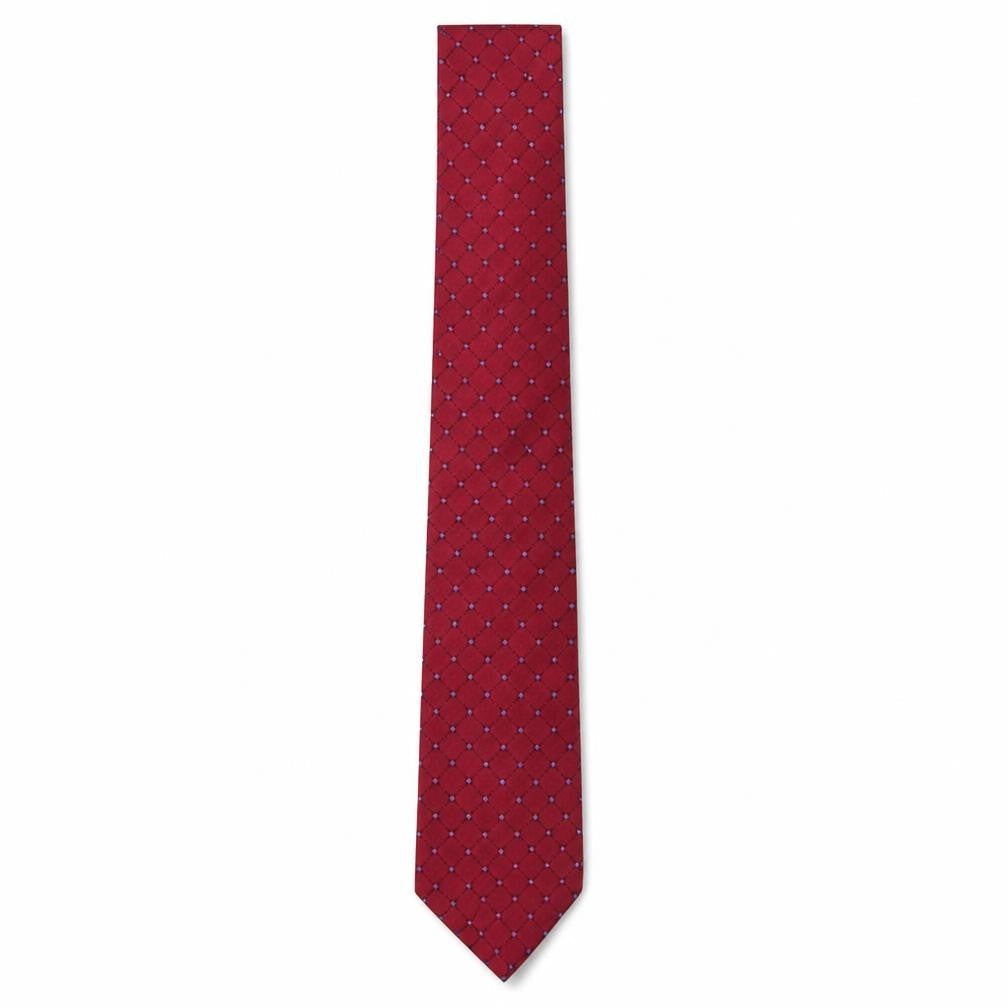 Osborne Mens Red Geometric Silk Pointed Tie One Size