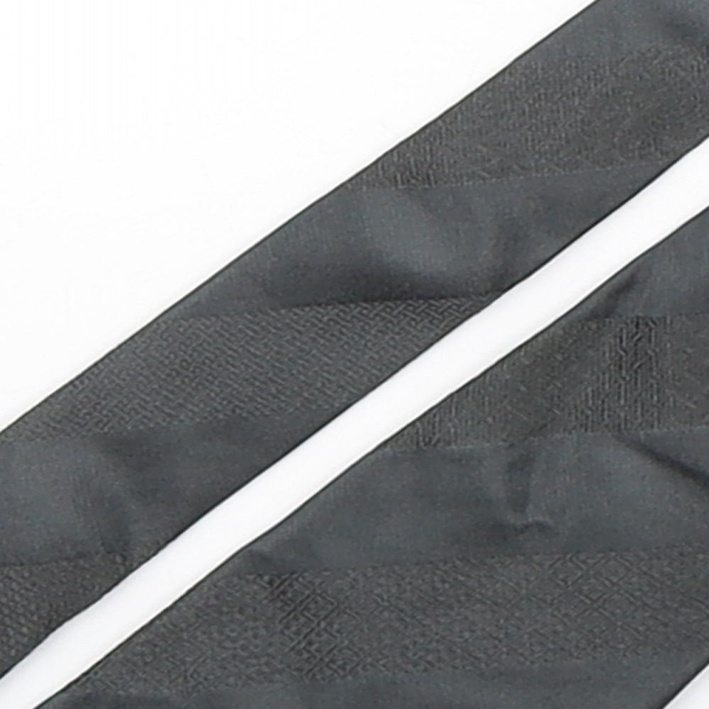 Messori Mens Grey Striped Polyester Pointed Tie One Size