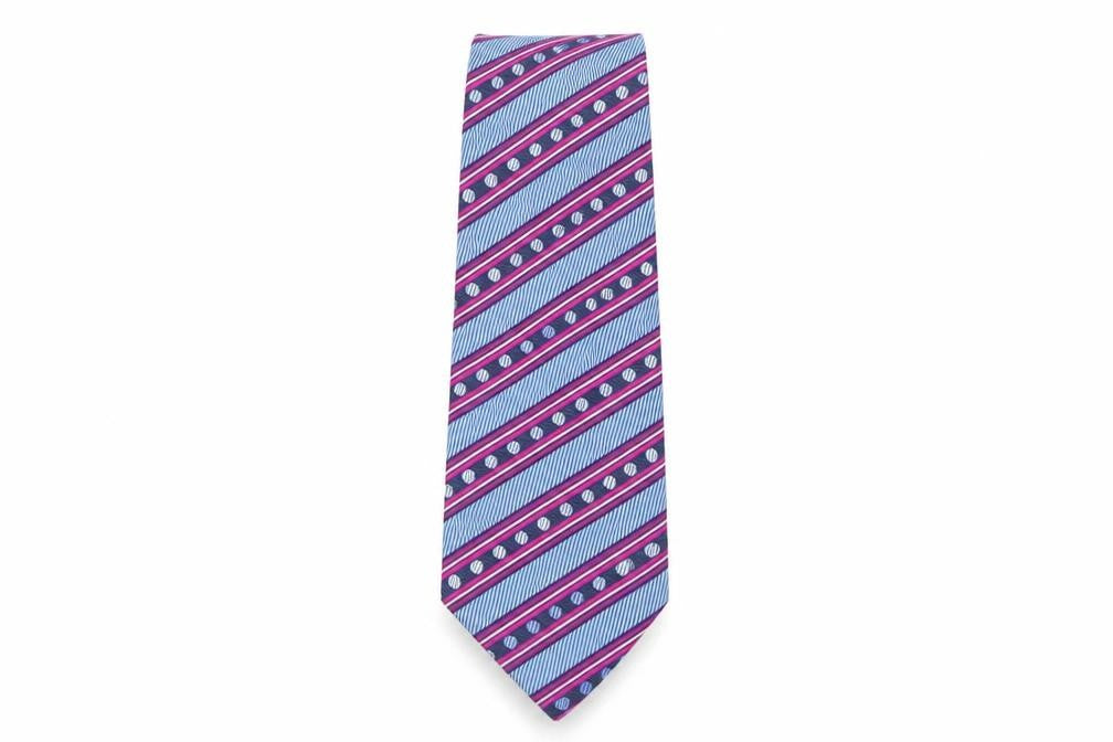 Christensen Mens Multicoloured Striped Silk Pointed Tie One Size