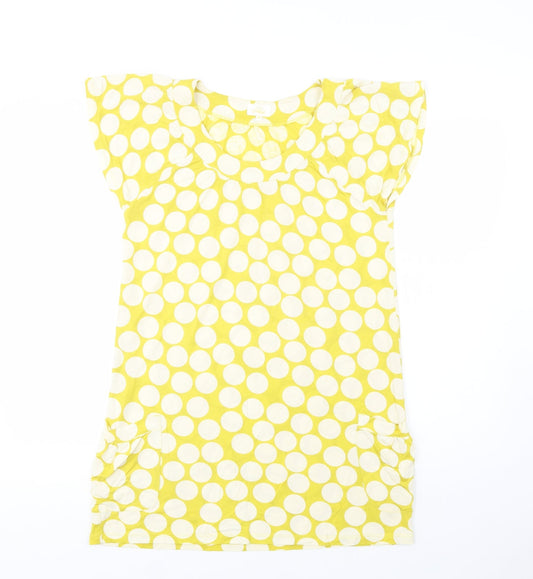 NEXT Womens Green Polka Dot Lyocell Tunic Blouse Size 14 Scoop Neck