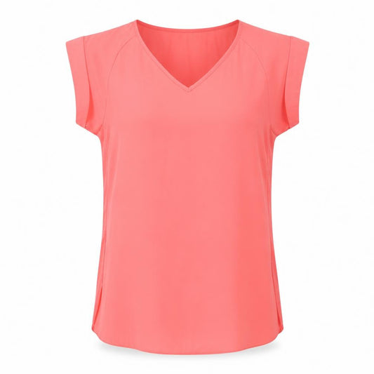 River Island Womens Pink  Polyester Basic Blouse Size 8 V-Neck