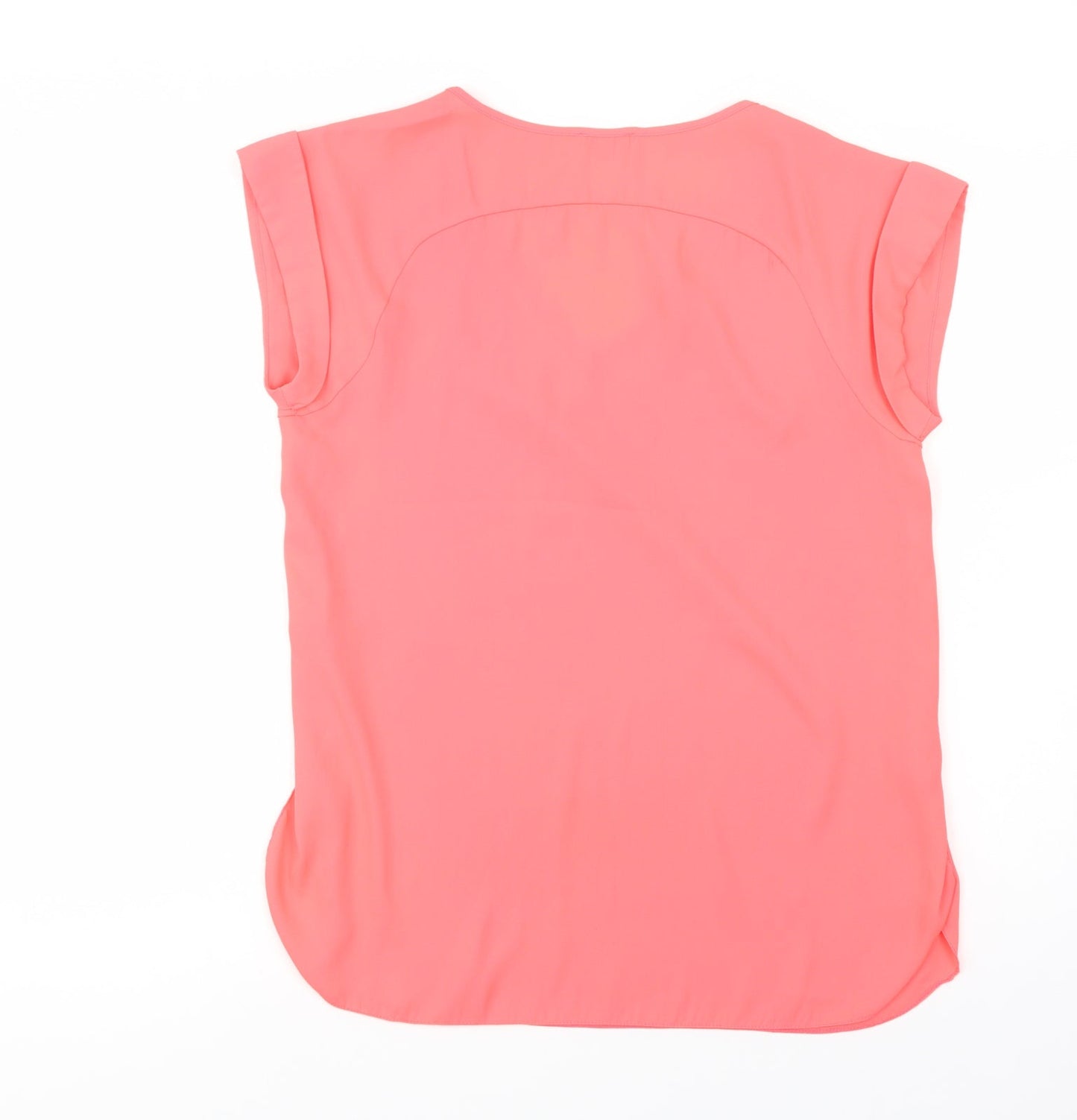 River Island Womens Pink  Polyester Basic Blouse Size 8 V-Neck