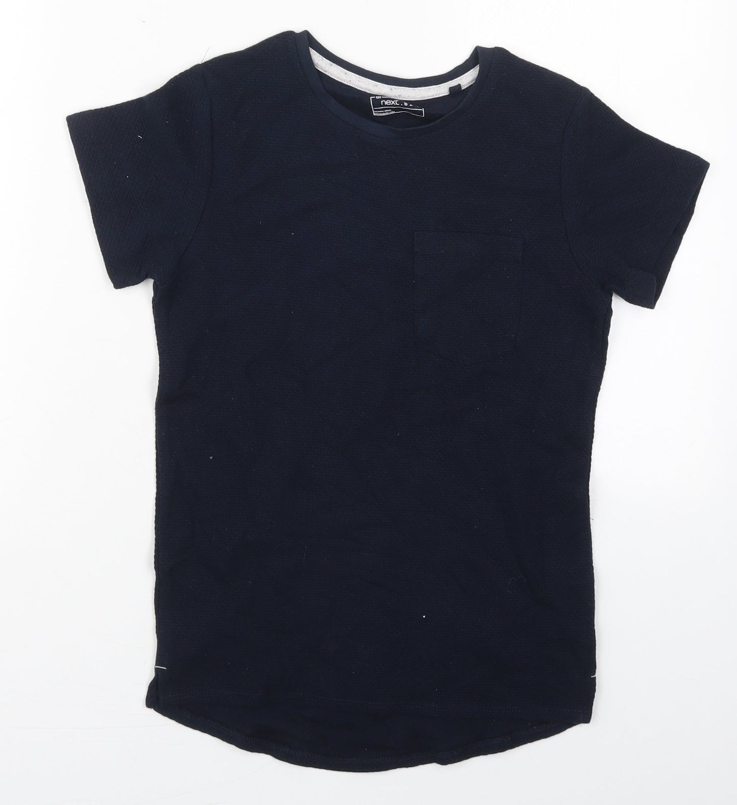 NEXT Boys Blue  Cotton Basic T-Shirt Size 8 Years Crew Neck Pullover