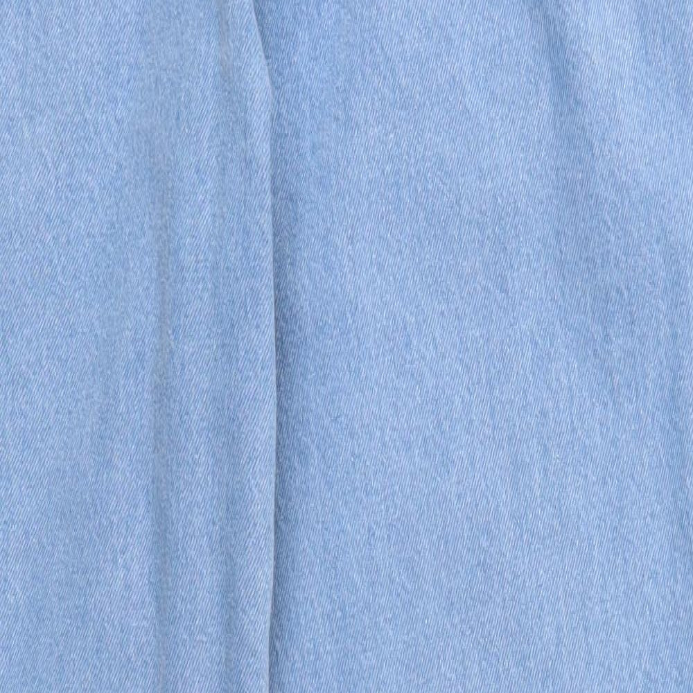 Preworn Womens Blue  Cotton Straight Jeans Size 36 in L31 in Regular Button