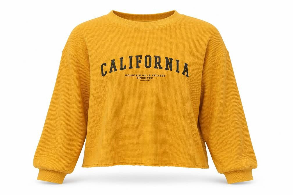 Pacific Republic Womens Yellow  Cotton Pullover Sweatshirt Size S  Pullover - California