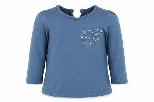 George Girls Blue  Cotton Basic T-Shirt Size 9-12 Months Crew Neck Pullover