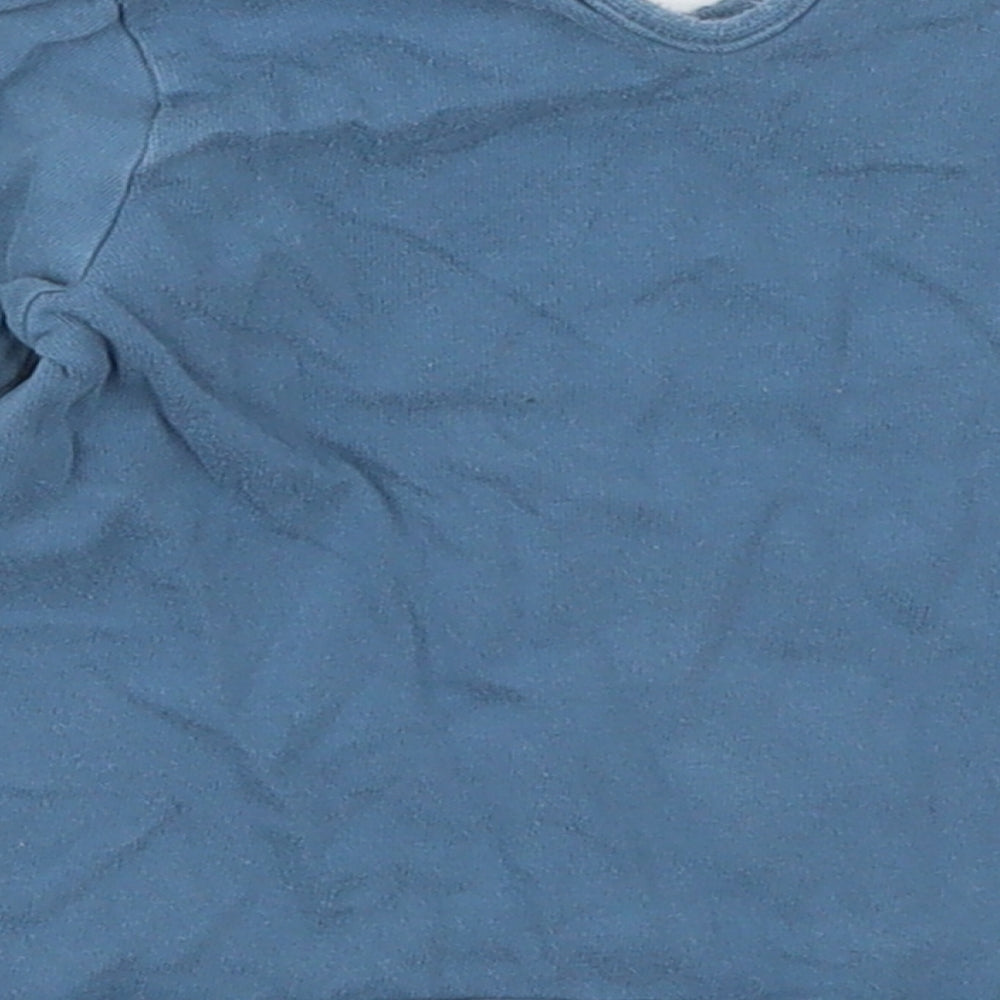 George Girls Blue  Cotton Basic T-Shirt Size 9-12 Months Crew Neck Pullover