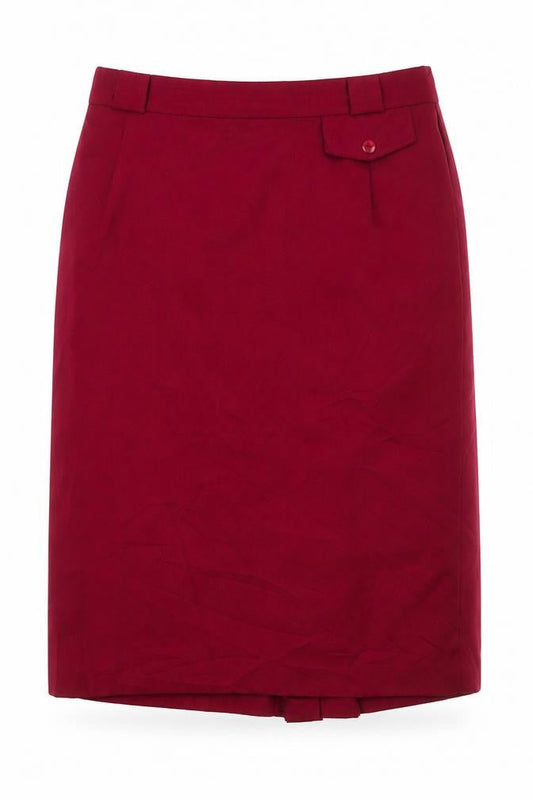 Jacwin Womens Red  Polyester Straight & Pencil Skirt Size 32 in   Zip