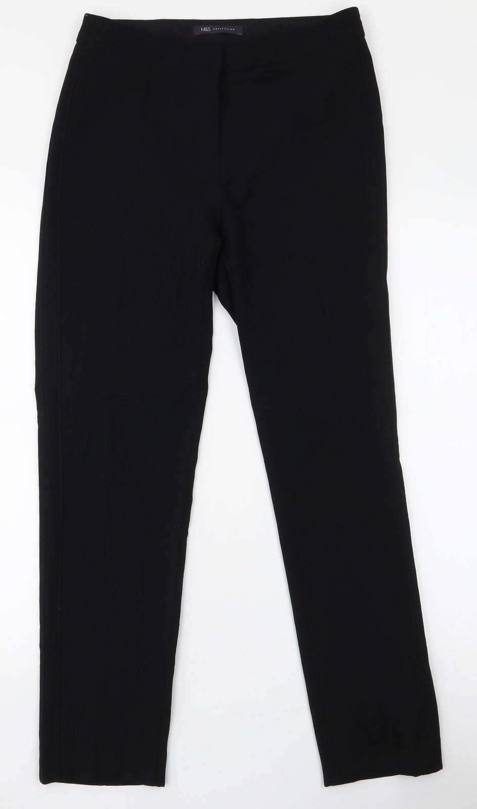 Marks and Spencer Womens Black  Polyester Trousers  Size 29 in L27.5 in Regular Zip