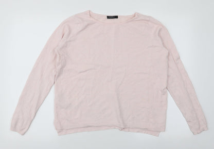 Mango Womens Pink Round Neck  Viscose Pullover Jumper Size S