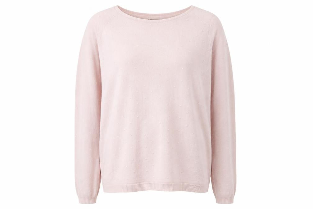 Mango Womens Pink Round Neck  Viscose Pullover Jumper Size S