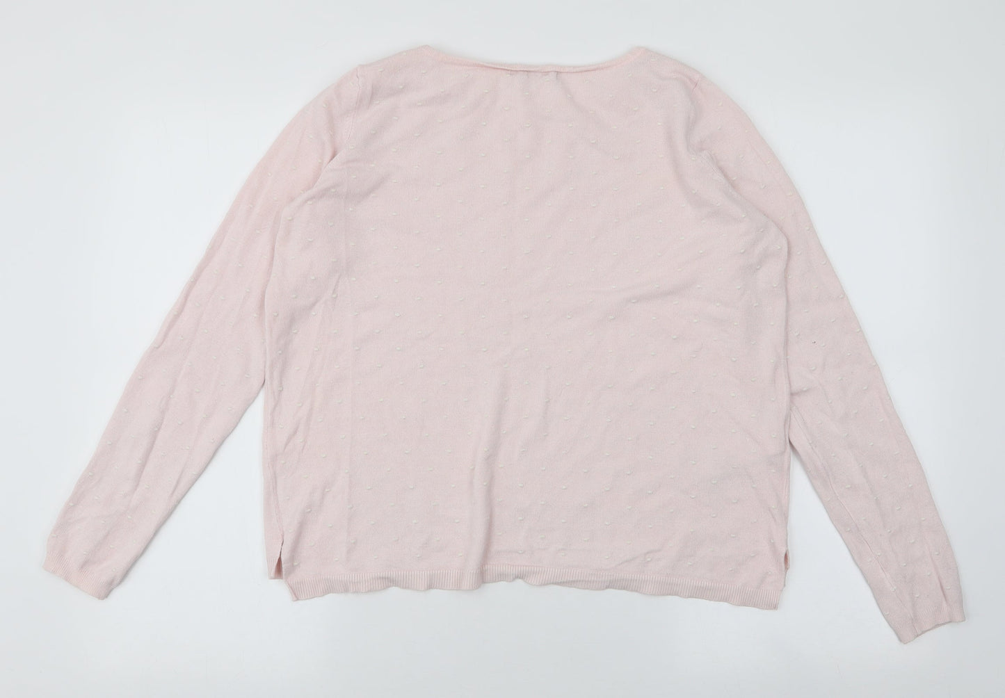 Mango Womens Pink Round Neck  Viscose Pullover Jumper Size S