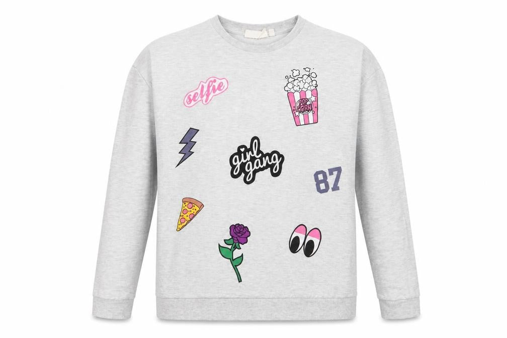 Tammy Girl Girls Grey  Cotton Pullover Sweatshirt Size 14-15 Years  Pullover