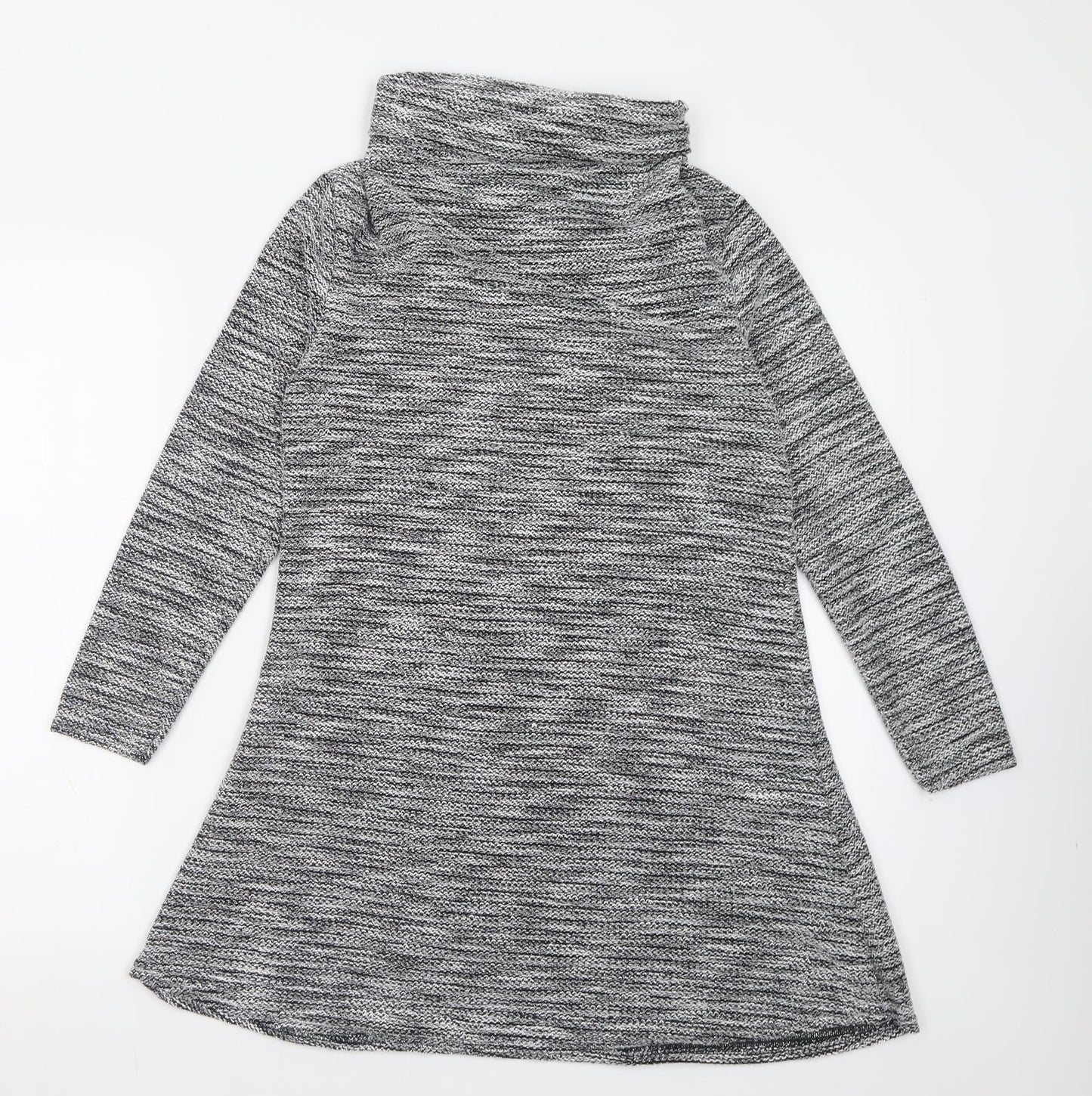 Miss Sassy Womens Silver  Polyester Fit & Flare  Size S  Roll Neck Pullover