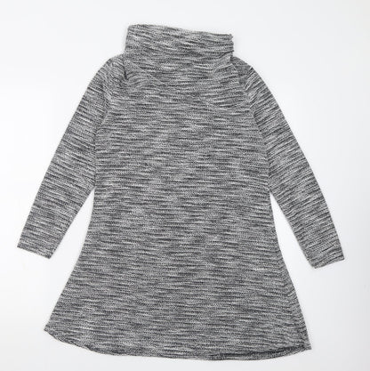 Preloved Miss Sassy Womens Silver  Polyester Fit & Flare  Size S  Roll Neck Pullover - Front