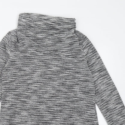 Preloved Miss Sassy Womens Silver  Polyester Fit & Flare  Size S  Roll Neck Pullover - Detail