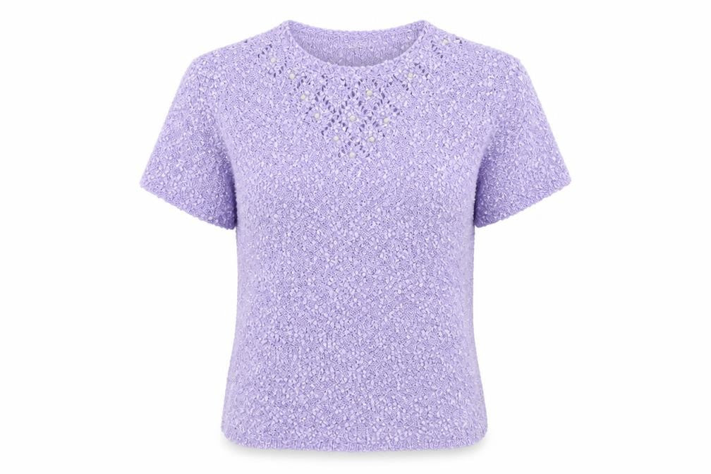Casamia Womens Purple Collared Acrylic Pullover Jumper Size S