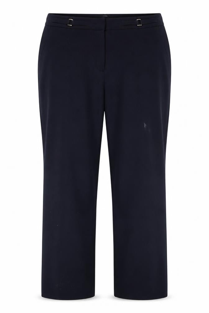 M&Co Womens Blue  Polyester Trousers  Size 18 L29 in Regular Hook & Eye