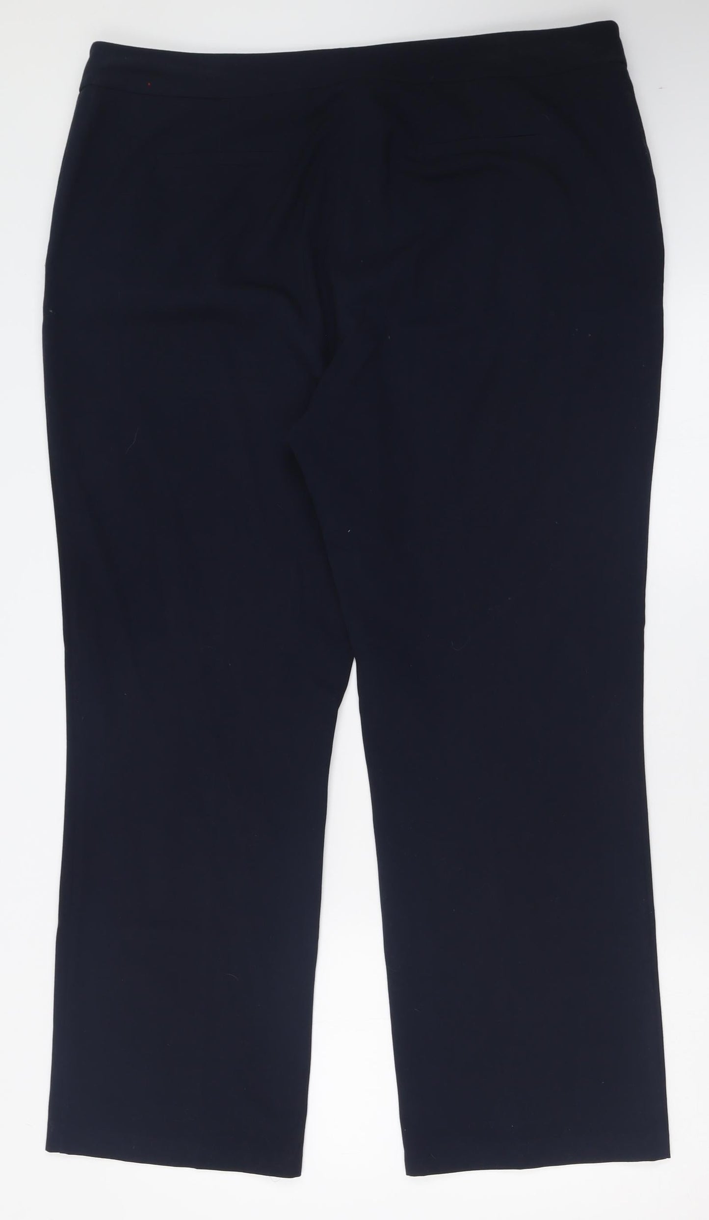 M&Co Womens Blue  Polyester Trousers  Size 18 L29 in Regular Hook & Eye