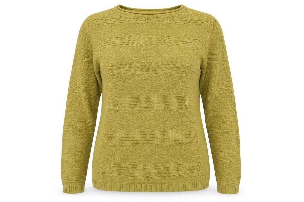 EWM Womens Green Crew Neck  Acrylic Pullover Jumper Size 18