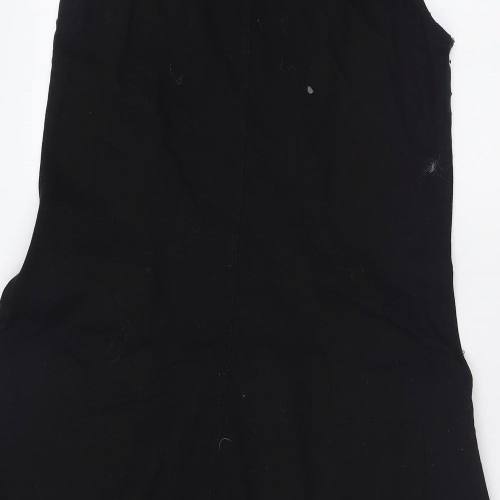 amimale Womens Black  Cotton A-Line  Size S  V-Neck Button