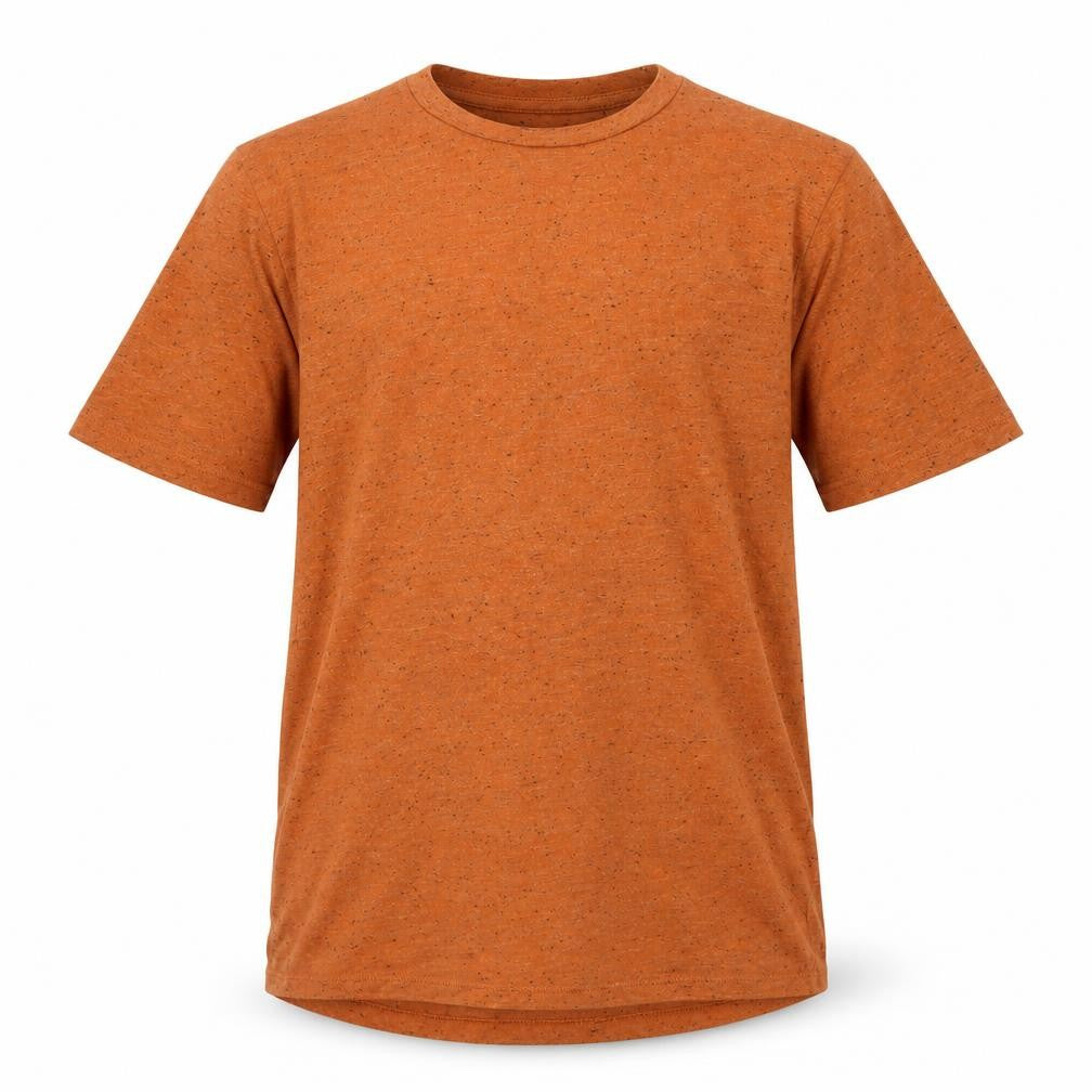 F&F Boys Orange  Polyester Basic T-Shirt Size 11 Years Crew Neck Pullover - Flecked