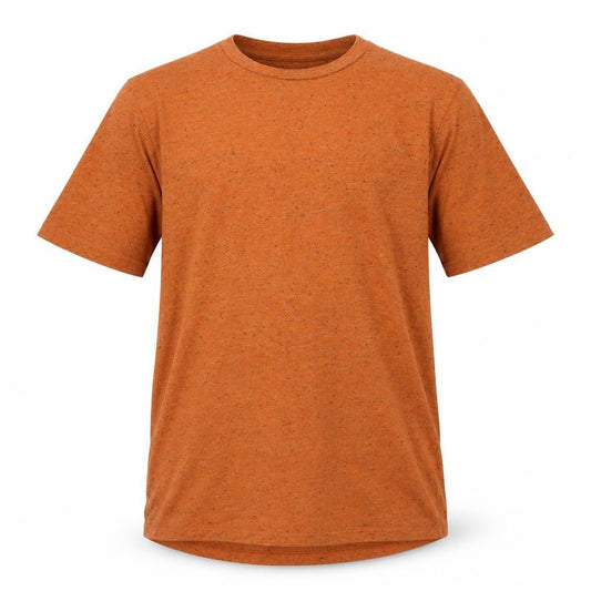 F&F Boys Orange  Polyester Basic T-Shirt Size 11 Years Crew Neck Pullover - Flecked