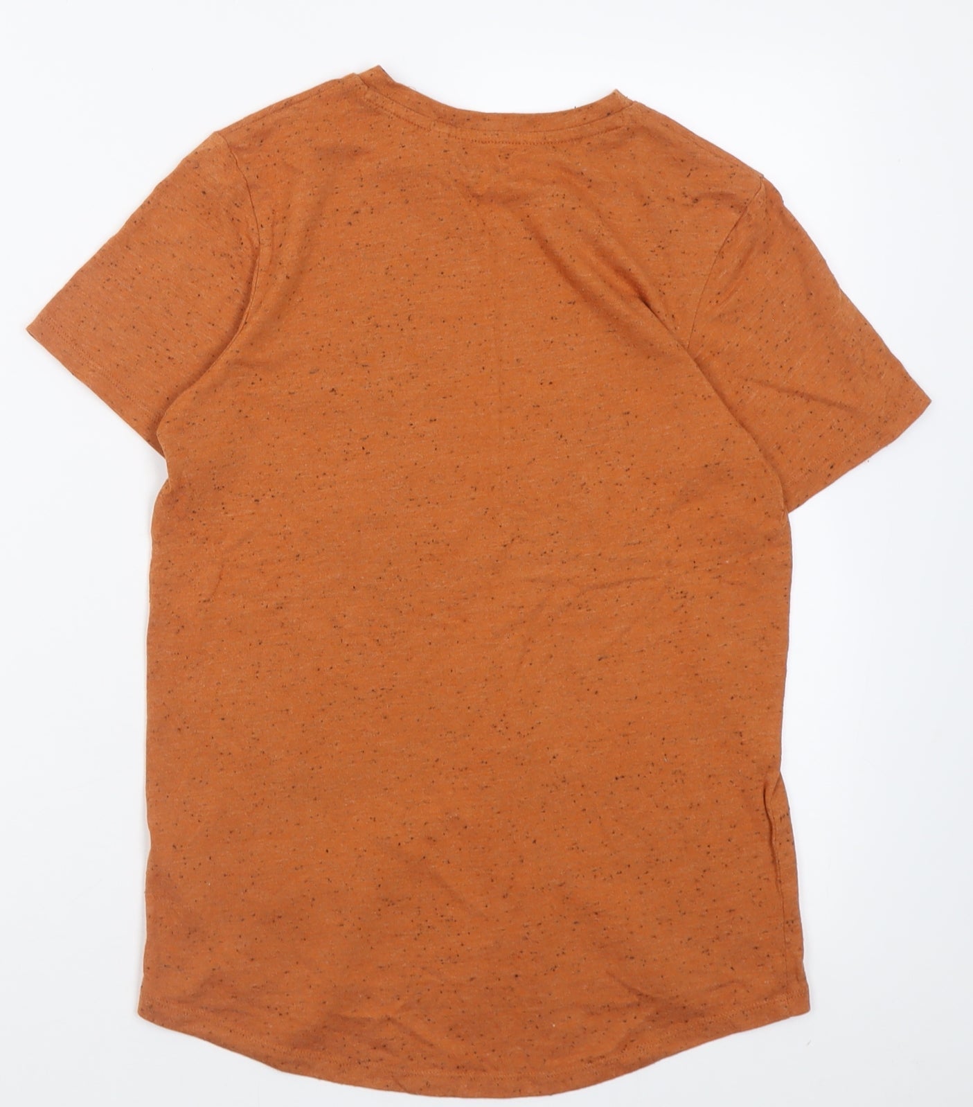 F&F Boys Orange  Polyester Basic T-Shirt Size 11 Years Crew Neck Pullover - Flecked