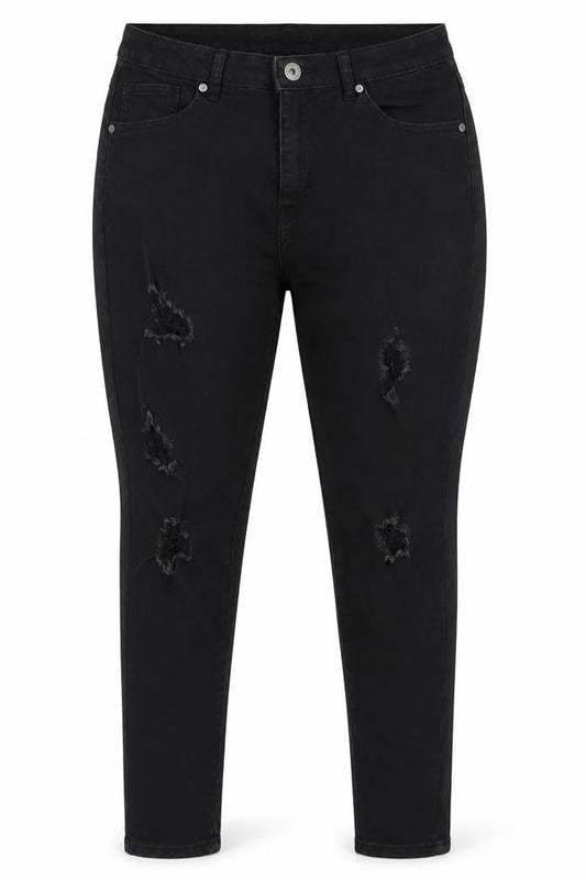 Boohoo Womens Black  Cotton Skinny Jeans Size 14 L27 in Regular Button