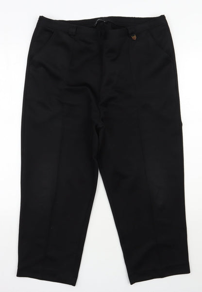Bonmarché Womens Black Polyester Trousers Size 16 L24 in Regular