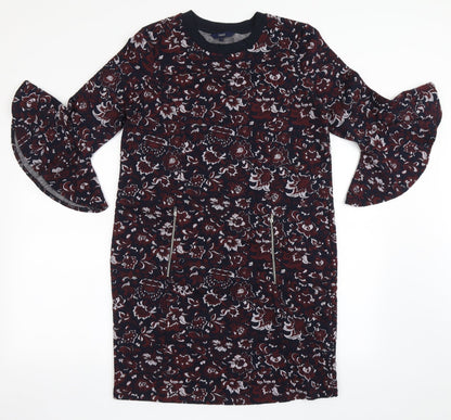 Next Womens Blue  Polyester A-Line  Size 12  Round Neck Pullover - Bell Sleeve