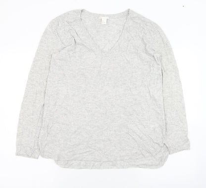 H&M Womens Grey V-Neck  Polyamide Cardigan Jumper Size 6