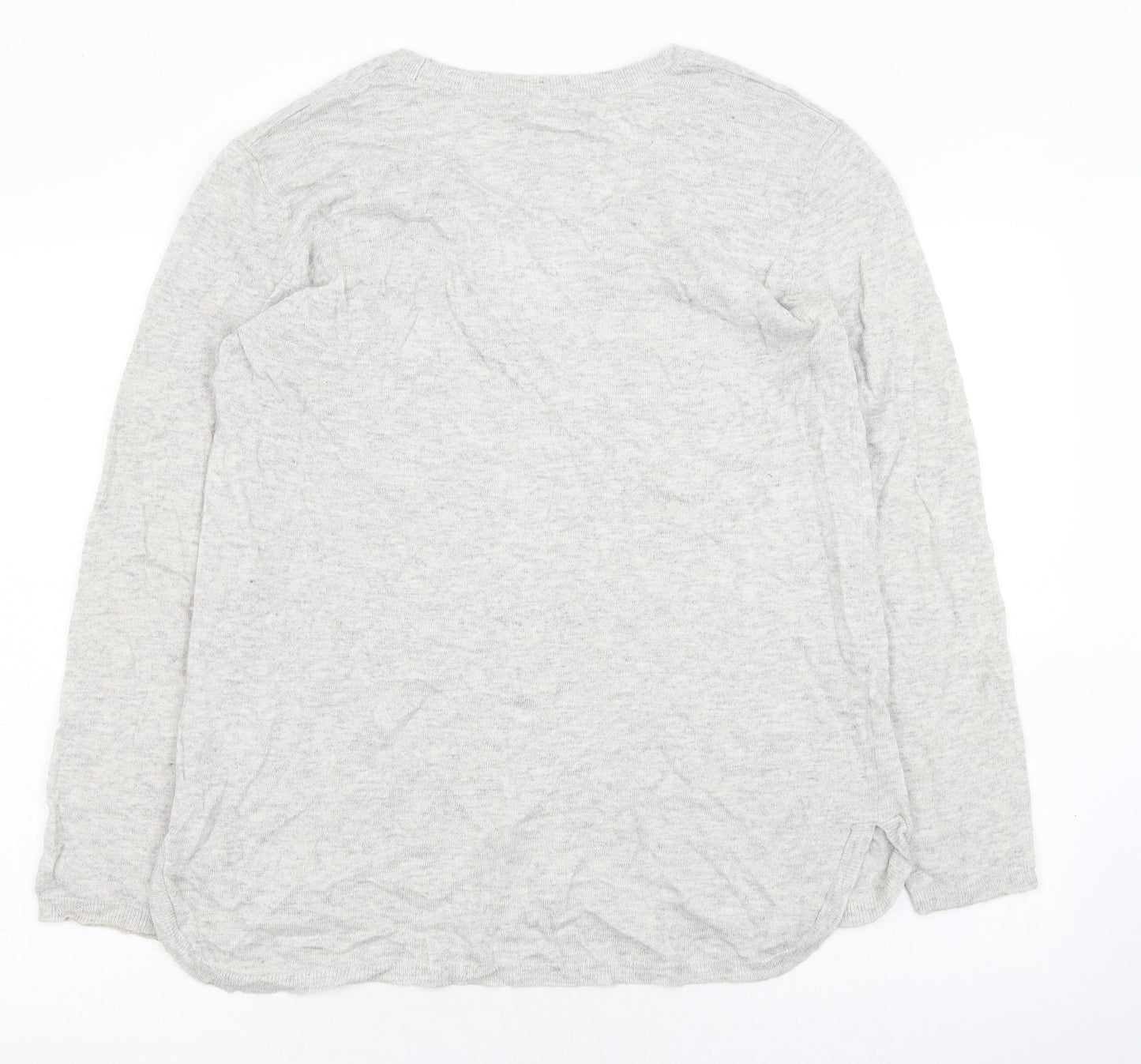 H&M Womens Grey V-Neck  Polyamide Cardigan Jumper Size 6