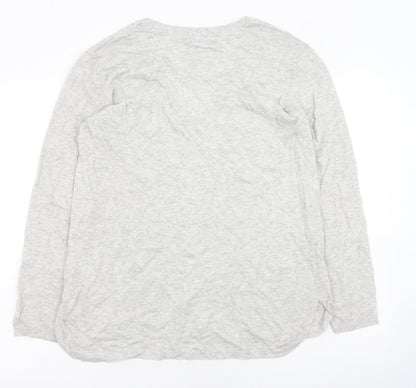 H&M Womens Grey V-Neck  Polyamide Cardigan Jumper Size 6