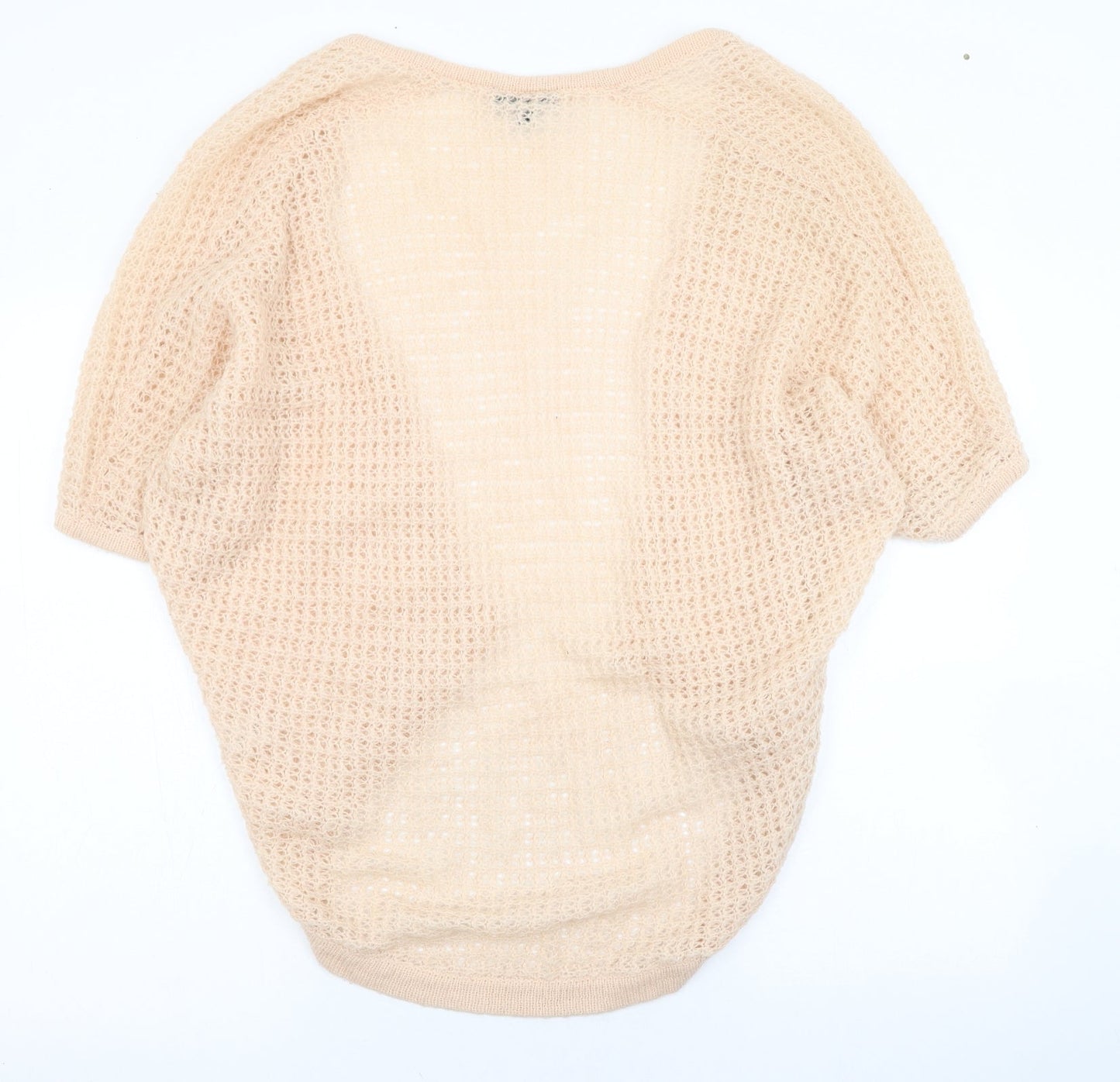 Warehouse Womens Pink Square Neck  Acrylic Cardigan Jumper Size 6