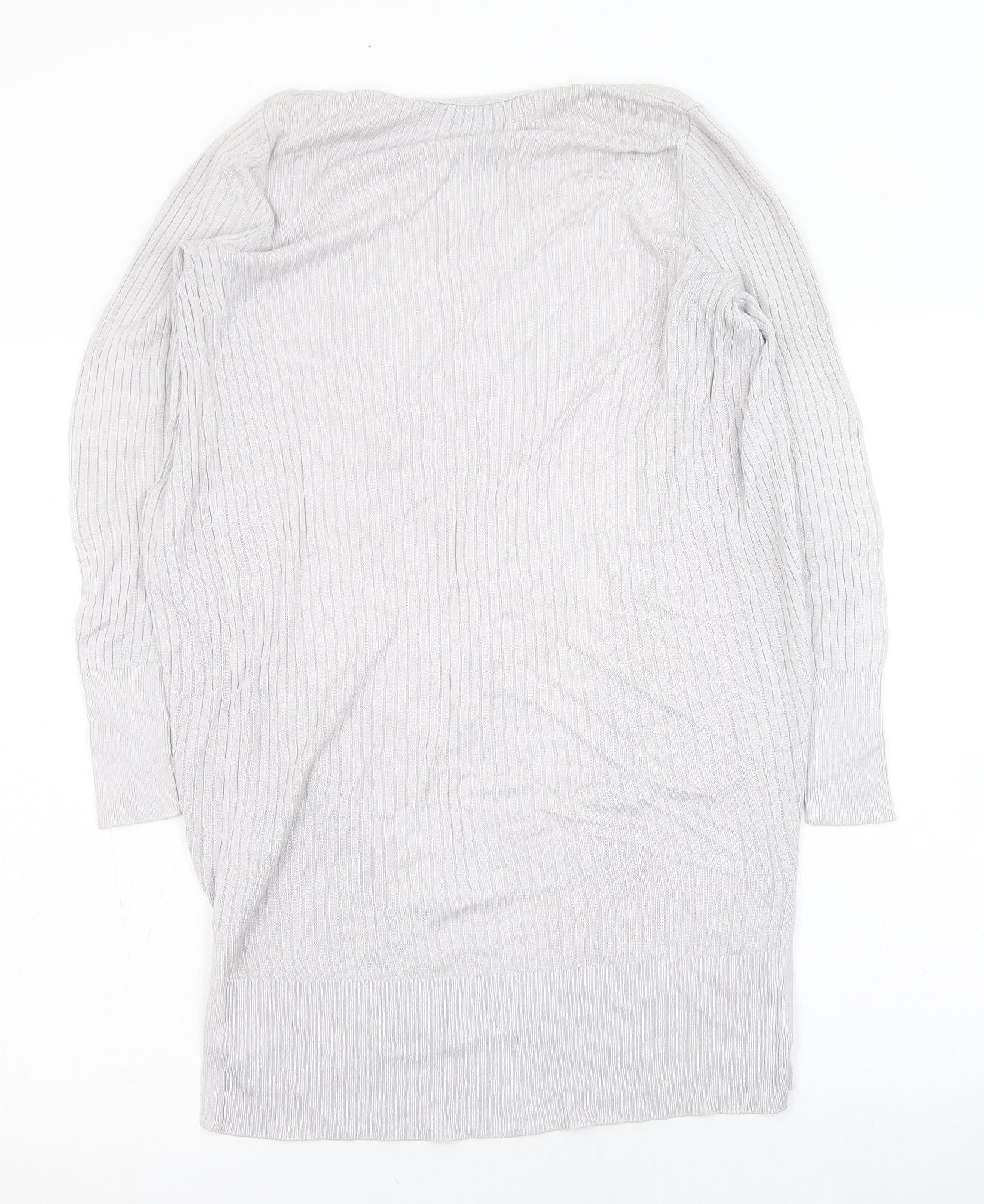 Oasis Womens Grey Square Neck  Viscose Cardigan Jumper Size XS